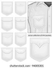 Vector collection of shirt pockets