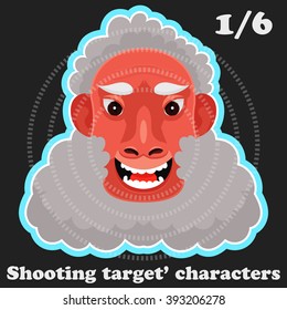 Vector collection of shooting target' character: Yeti or Bigfoot
