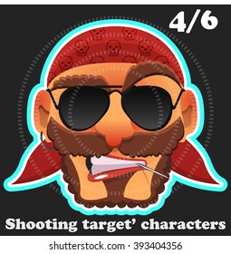 Vector collection of shooting targets' characters: the Pirate
