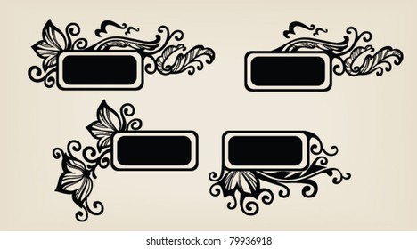 vector collection of sign or banner