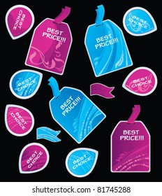 vector collection of signs, tags and stickers