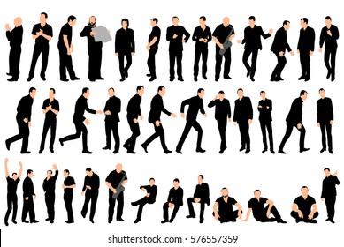 colección vectorial de siluetas de hombres 