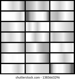 vector collection of silver metall gradients