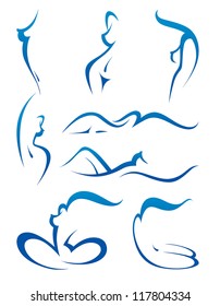 vector collection of simple girl's images