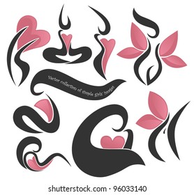 vector collection of simple girl's images