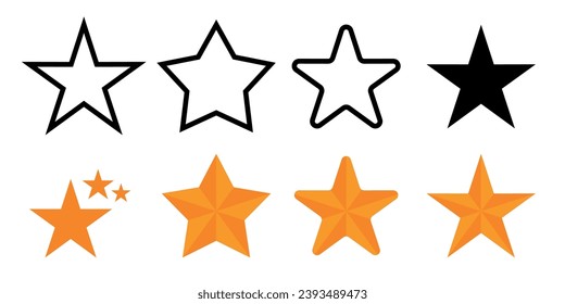 vector collection of simple stars lines