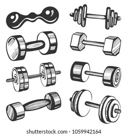 Vector collection with sketch dumbbells