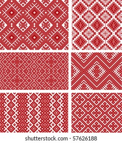 Vector collection of slavonic folk patterns