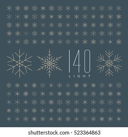 Vector Collection of snowflakes, Christmas decorations light