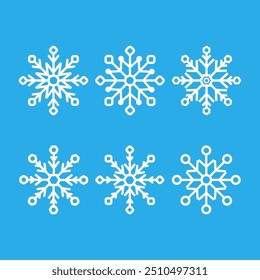 Vector collection of snowflakes, winter decoration.