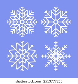 Vector colección de copos de nieve. Decoración de invierno.