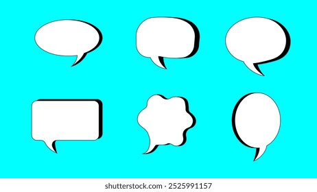 Vector colección de burbujas de chat de redes sociales con varias Formas