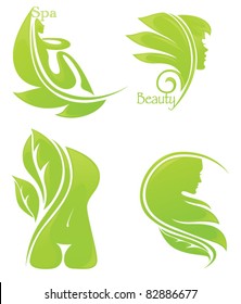 vector collection of spa and beauty symbols
