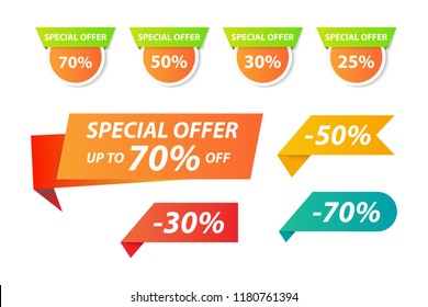 Vector collection of special offer tag for webpage and advertising