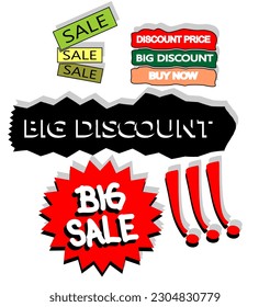 Vector Collection of special offer tags, set of banner elements for websites and advertisements. Discount label design, web coupon sale. Vector promotion badge icon. Price sticker