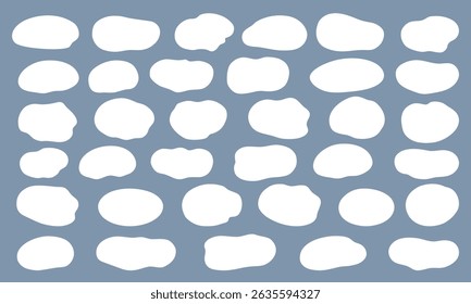 Vector collection of speech bubbles and abstract blobs in hand-drawn style, perfect for comic titles, text highlights, social media graphics, modern layouts, and creative design projects