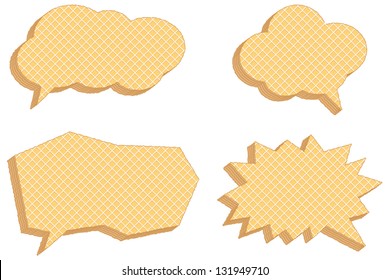  Vector collection of speech bubbles, consisting of waffles