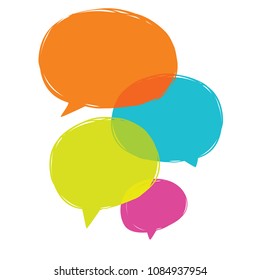 Vector collection of speech and thought communication bubbles
