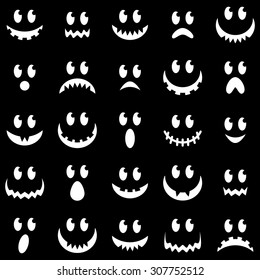 Vector Collection of Spooky Halloween Ghost and Pumpkin Faces