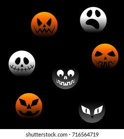 Vector Collection of Spooky Halloween Ghost, Pumpkin, demon