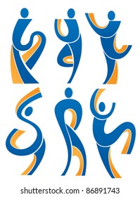 vector collection of sportive abstract people symbols