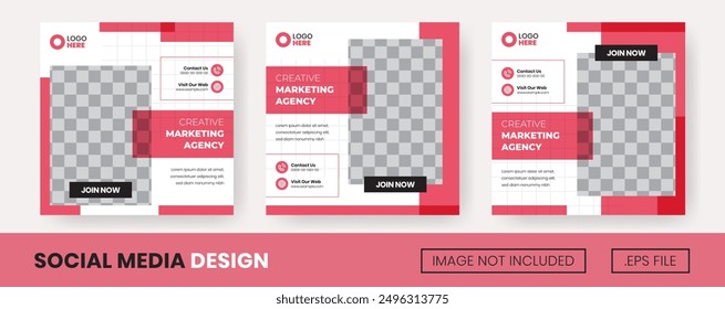 Vector a collection of Square creative Marketing Agency, Agency for Social Media posts	or Banner