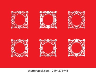 Vector Collection of Square Floral logos For Package design, nature concept for beauty products, organic and eco icons