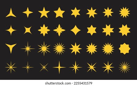 A vector collection of Star shapes for artwork compositions