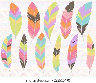 Vector Collection of Stylized Feathers