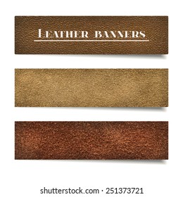 Vector collection of suede and leather banners