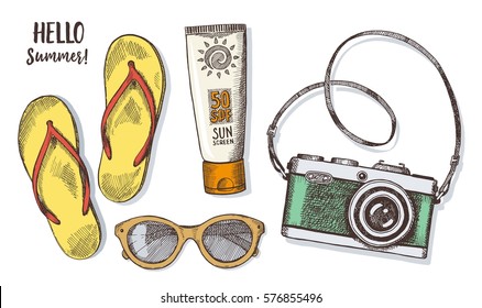Vector collection summer elements