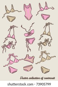 vector collection of swimsuit