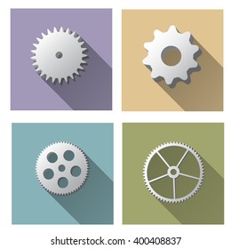 vector collection of symbols of a gears for design