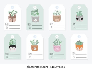 Vector collection of tags with cute objects in pastel colors. Valentine's day, anniversary, save the date, baby shower, bridal, birthday, children party