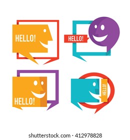 vector collection of talking, speaking and communication icons, signs and symbols