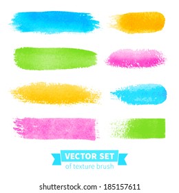 Vector collection of texture brush. Hand-drawn watercolor elements