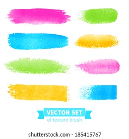 Vector collection of texture brush. Hand-drawn watercolor elements