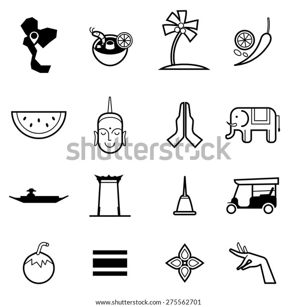 Vector Collection Thai Culture Icons 스톡 벡터(로열티 프리) 275562701 