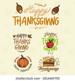 vector collection of thanksgiving day illustration suitable for card greeting or poster to celebrate the thanksgiving day