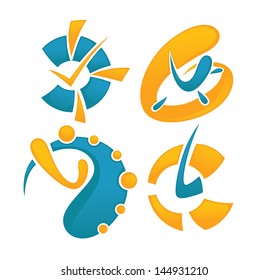vector collection of time and clock symbols, icons and concepts
