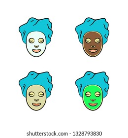 Vector collection of tipys facial masks