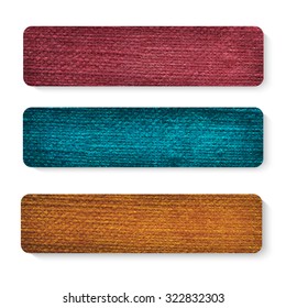 Vector collection of traced textile colored banners