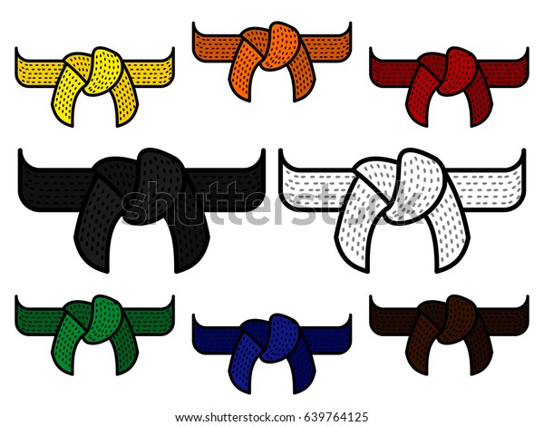 Vector Collection Traditional Martial Arts Belts Stock Vector (Royalty ...