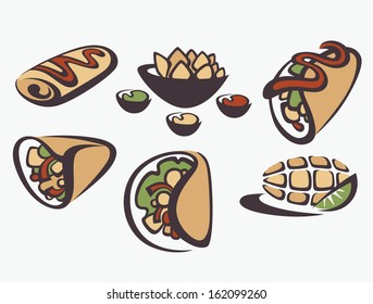 vector collection of traditional mexican fast food