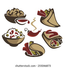 vector collection of traditional mexican fast food