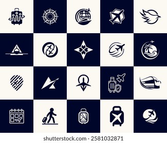 vector collection of traveling and vacation icons