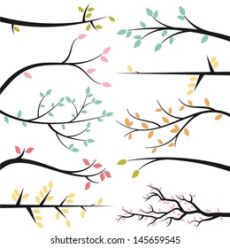 Vector Collection of Tree Branch Silhouettes - Shutterstock ID 145659545