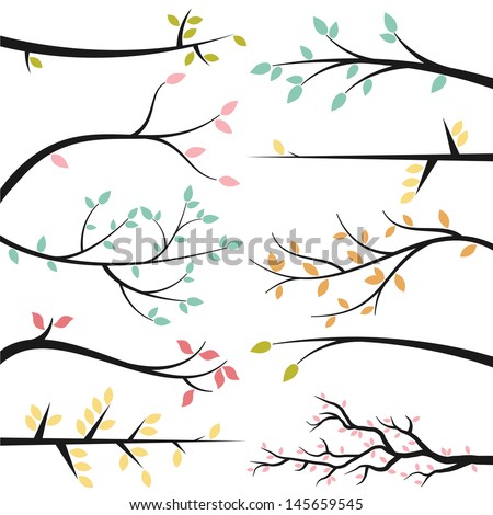 Vector Collection of Tree Branch Silhouettes