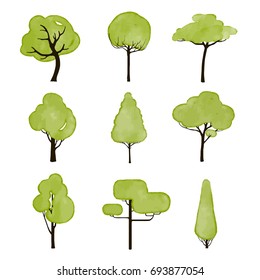 Similar Images, Stock Photos & Vectors of Types of trees icons set