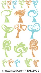 vector collection of trees and forests